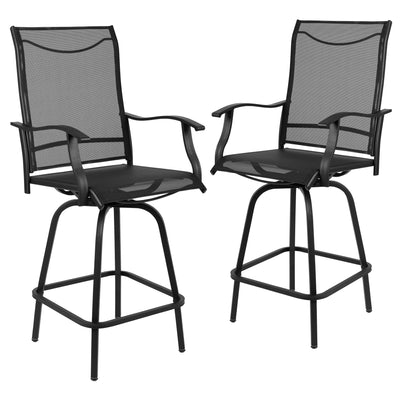 black swivel patio barstools