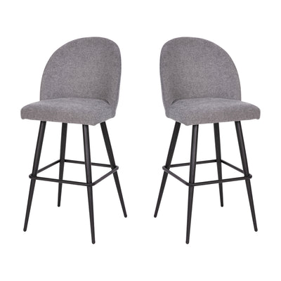 gray upholstered restaurant barstools