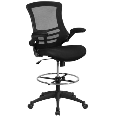 black mesh back drafting stool