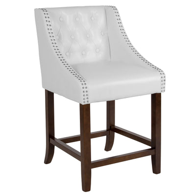 tufted white counter stool