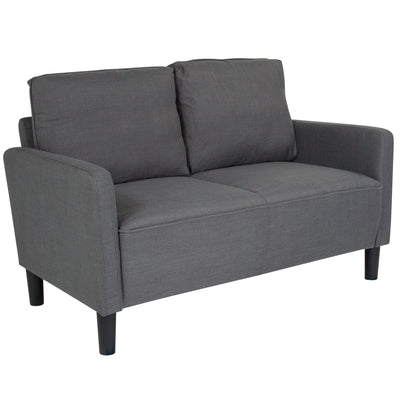 gray upholstered loveseat