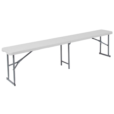 10.25''W x 71''L Bi-Fold Plastic Bench with Carrying Handle - View 1