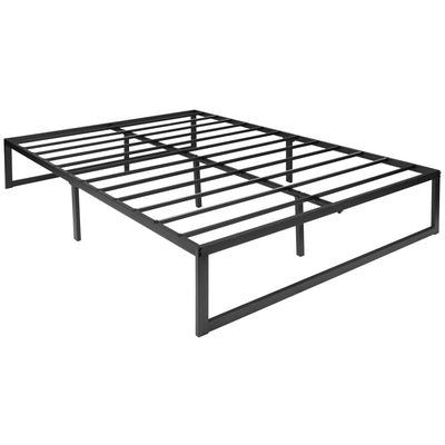 14 Inch Metal Platform Bed Frame - No Box Spring Needed with Steel Slat Support and Quick Lock Functionality - View 1