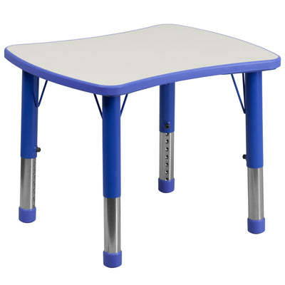 21.875"W x 26.625"L Rectangular Plastic Height Adjustable Activity Table - View 1