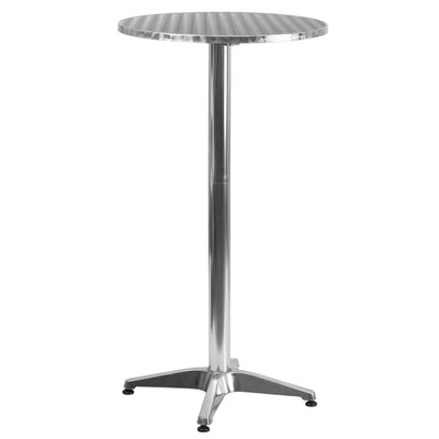 23.25" Round Aluminum Indoor-Outdoor Bar Height Table with Flip-Up Table - View 1