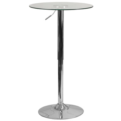 23.5'' Round Adjustable Height Glass Table (Adjustable Range 33.5'' - 41'') - View 1