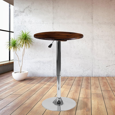 23.5'' Round Adjustable Height Wood Table (Adjustable Range 26.25'' - 35.5'') - View 2