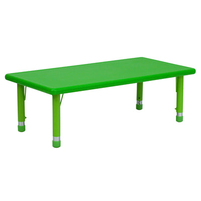 24"W x 48"L Rectangular Plastic Height Adjustable Activity Table - View 1