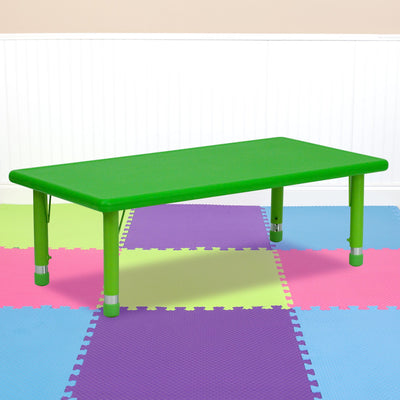 24"W x 48"L Rectangular Plastic Height Adjustable Activity Table - View 2
