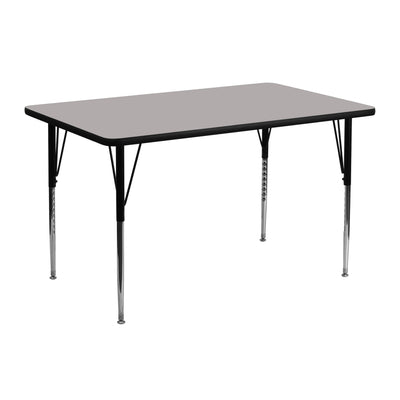 24''W x 48''L Rectangular HP Laminate Activity Table - Standard Height Adjustable Legs - View 1