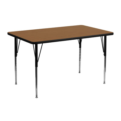 24''W x 48''L Rectangular Thermal Laminate Activity Table - Standard Height Adjustable Legs - View 1