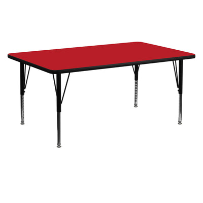 24''W x 60''L Rectangular HP Laminate Activity Table - Height Adjustable Short Legs - View 1
