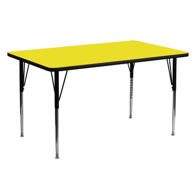24''W x 60''L Rectangular HP Laminate Activity Table - Standard Height Adjustable Legs - View 1