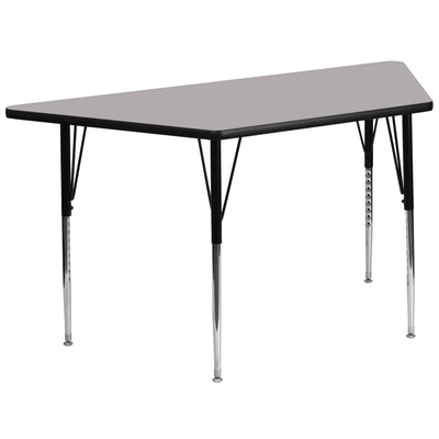 29''W x 57''L Trapezoid HP Laminate Activity Table - Standard Height Adjustable Legs - View 1