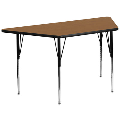 29''W x 57''L Trapezoid Thermal Laminate Activity Table - Standard Height Adjustable Legs - View 1