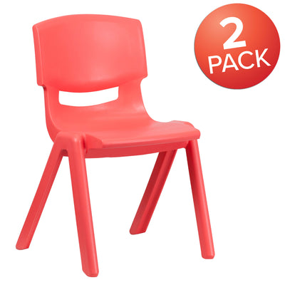 2 Pack Plastic Stackable School Chair with 15.5" Seat Height - View 2