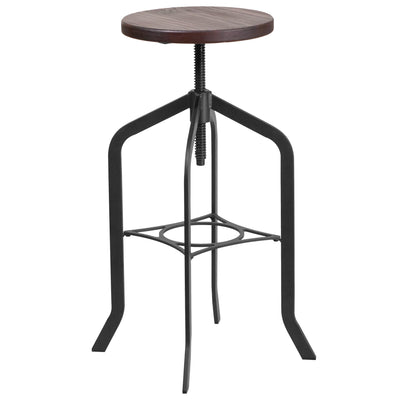30" Barstool with Adjustable Wood Seat - View 1