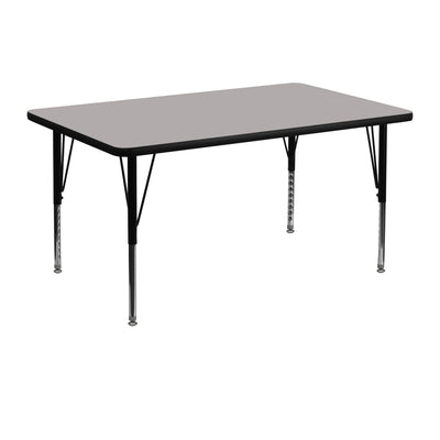 30''W x 48''L Rectangular HP Laminate Activity Table - Height Adjustable Short Legs - View 1