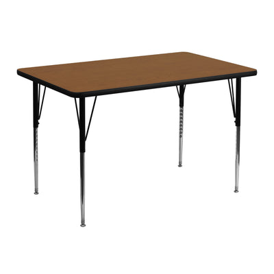 30''W x 48''L Rectangular HP Laminate Activity Table - Standard Height Adjustable Legs - View 1