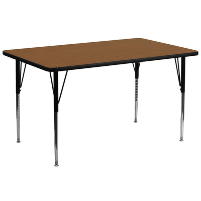 30''W x 72''L Rectangular HP Laminate Activity Table - Standard Height Adjustable Legs - View 1