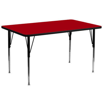 30''W x 72''L Rectangular Thermal Laminate Activity Table - Standard Height Adjustable Legs - View 1