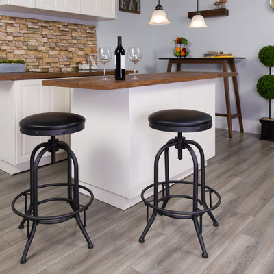 30'' Barstool with Swivel Lift LeatherSoft Seat - View 2
