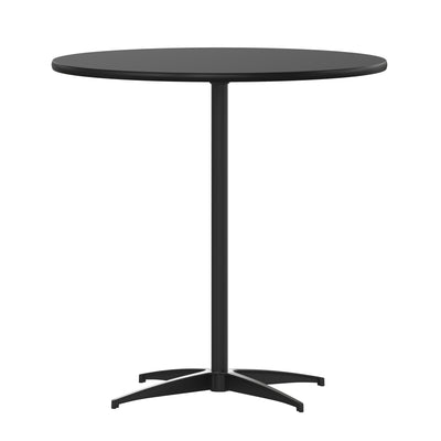 30'' Round Wood Cocktail Table with 30'' and 42'' Columns - View 1