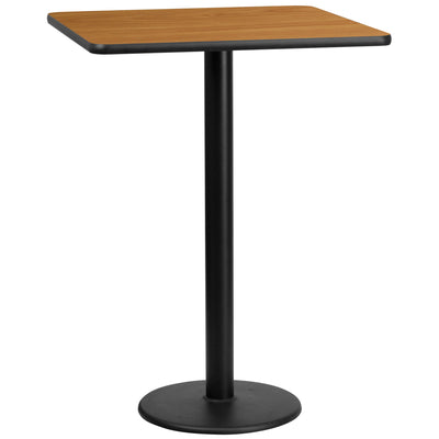 30'' Square Laminate Table Top with 18'' Round Bar Height Table Base - View 1