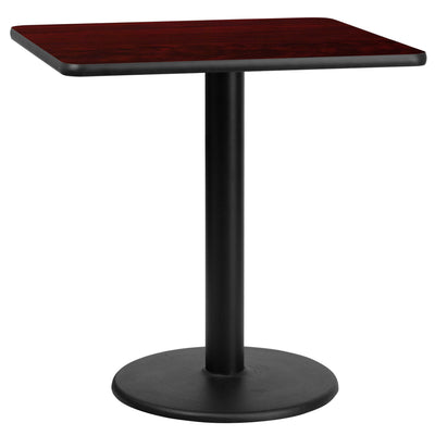 30'' Square Laminate Table Top with 18'' Round Table Height Base - View 1