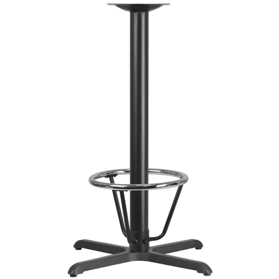 30'' x 30'' Restaurant Table X-Base with 3'' Dia. Bar Height Column and Foot Ring - View 1