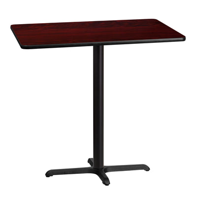 30'' x 42'' Rectangular Laminate Table Top with 23.5'' x 29.5'' Bar Height Table Base - View 1