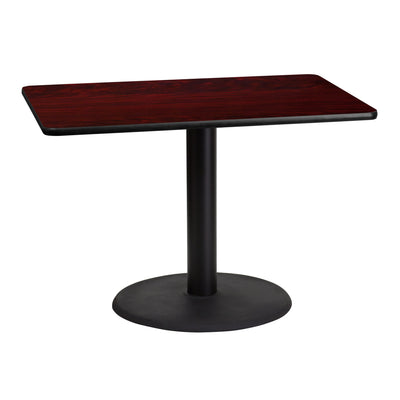30'' x 42'' Rectangular Laminate Table Top with 24'' Round Table Height Base - View 1