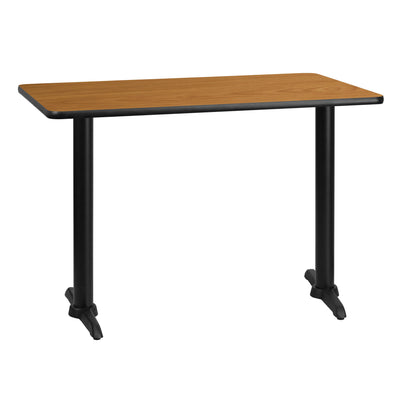 30'' x 42'' Rectangular Laminate Table Top with 5'' x 22'' Table Height Bases - View 1