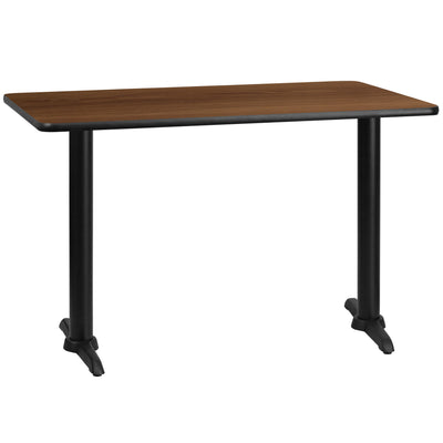 30'' x 48'' Rectangular Laminate Table Top with 5'' x 22'' Table Height Bases - View 1