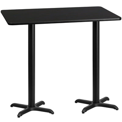 30'' x 60'' Rectangular Laminate Table Top with 22'' x 22'' Bar Height Table Bases - View 1