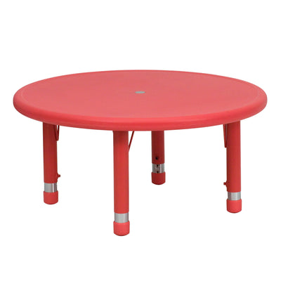 33" Round Plastic Height Adjustable Activity Table - View 1