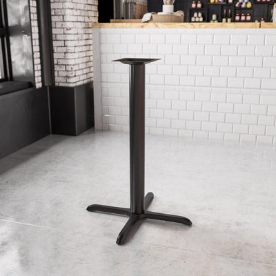 33'' x 33'' Restaurant Table X-Base with 4'' Dia. Bar Height Column - View 2