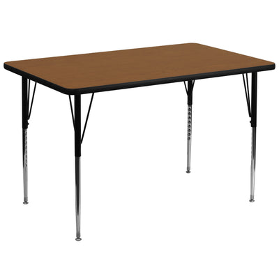 36''W x 72''L Rectangular HP Laminate Activity Table - Standard Height Adjustable Legs - View 1
