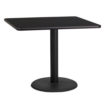 36'' Square Laminate Table Top with 24'' Round Table Height Base - View 1