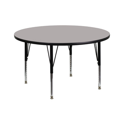 42'' Round HP Laminate Activity Table - Height Adjustable Short Legs - View 1