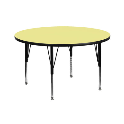 42'' Round Thermal Laminate Activity Table - Height Adjustable Short Legs - View 1