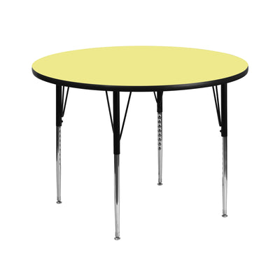 42'' Round Thermal Laminate Activity Table - Standard Height Adjustable Legs - View 1