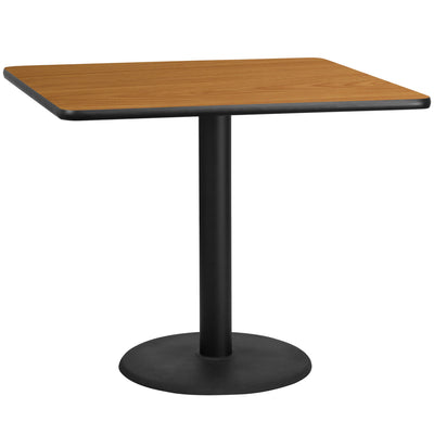 42'' Square Laminate Table Top with 24'' Round Table Height Base - View 1