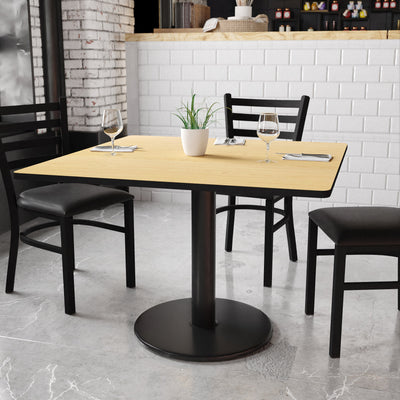 42'' Square Laminate Table Top with 24'' Round Table Height Base - View 2