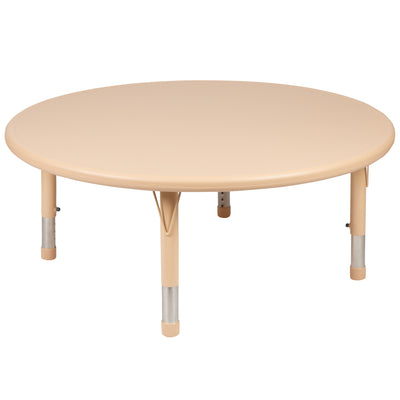 45" Round Plastic Height Adjustable Activity Table - View 1