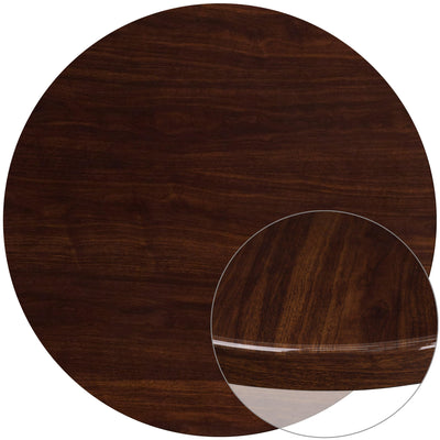48'' Round High-Gloss Resin Table Top with 2'' Thick Drop-Lip - View 1