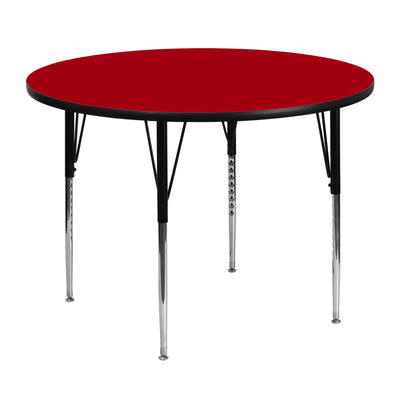 48'' Round Thermal Laminate Activity Table - Standard Height Adjustable Legs - View 1