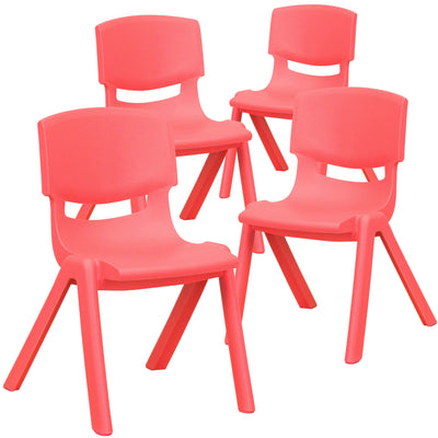 4 Pack Plastic Stackable School Chair with 12'' Seat Height - View 1