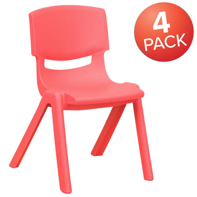 4 Pack Plastic Stackable School Chair with 12'' Seat Height - View 2