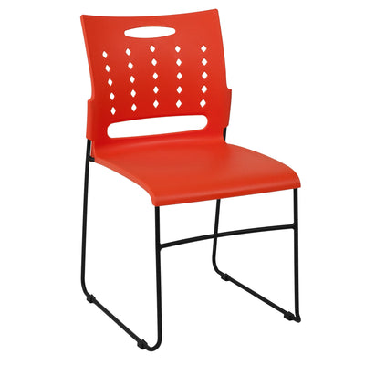 881 lb. Capacity Sled Base Stack Chair with Carry Handle and Air-Vent Back - View 1